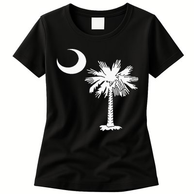 South Carolina State Flag Palmetto Tree Crescent Moon Sc Womens T-Shirt