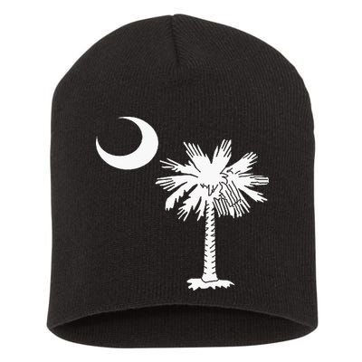 South Carolina State Flag Palmetto Tree Crescent Moon Sc Short Acrylic Beanie