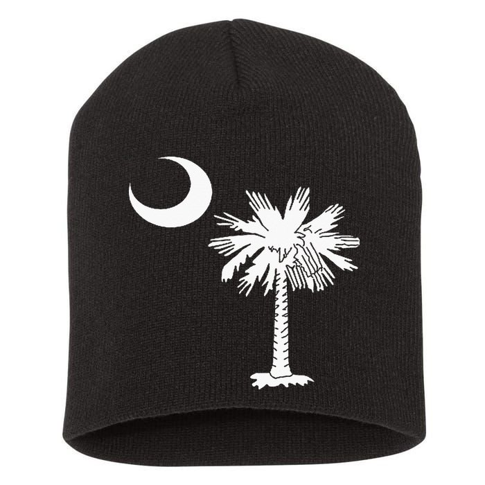 South Carolina State Flag Palmetto Tree Crescent Moon Sc Short Acrylic Beanie