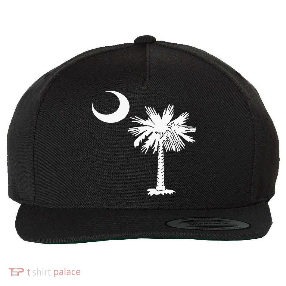 South Carolina State Flag Palmetto Tree Crescent Moon Sc Wool Snapback Cap