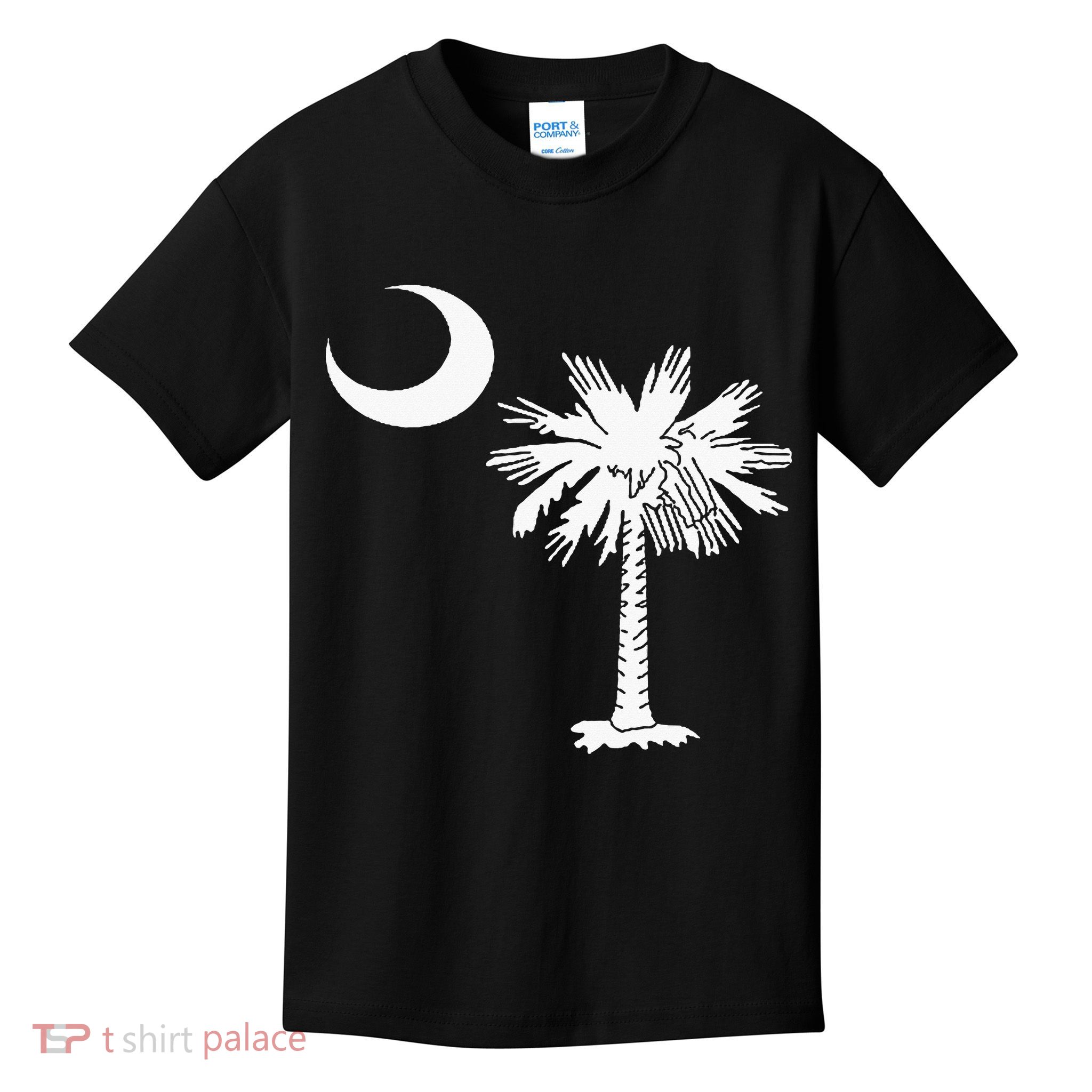 South Carolina State Flag Palmetto Tree Crescent Moon Sc Kids T-Shirt