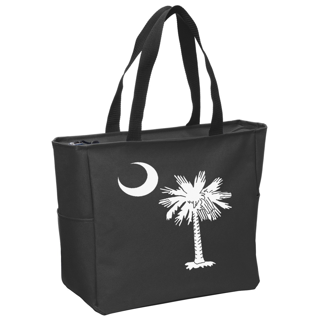 South Carolina State Flag Palmetto Tree Crescent Moon Sc Zip Tote Bag