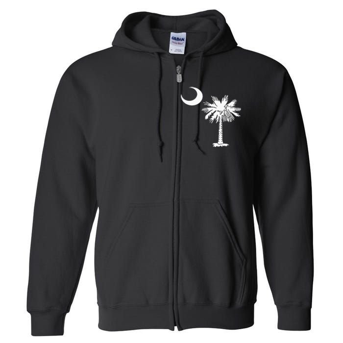 South Carolina State Flag Palmetto Tree Crescent Moon Sc Full Zip Hoodie