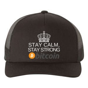 Stay Calm Stay Strong Bitcoin, HODL Crypto, DeFi, Blockchain Yupoong Adult 5-Panel Trucker Hat