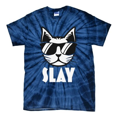 Slay Cat Slay Cat Slay Tie-Dye T-Shirt