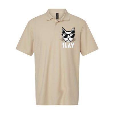 Slay Cat Slay Cat Slay Softstyle Adult Sport Polo