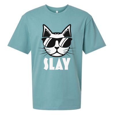 Slay Cat Slay Cat Slay Sueded Cloud Jersey T-Shirt