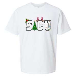 SICU Christmas Surgical Intensive Care Unit Nurse Xmas Team Sueded Cloud Jersey T-Shirt