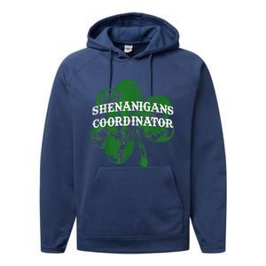 Shenanigans Coordinator Shenanigator St Patricks Day Cheeky Performance Fleece Hoodie