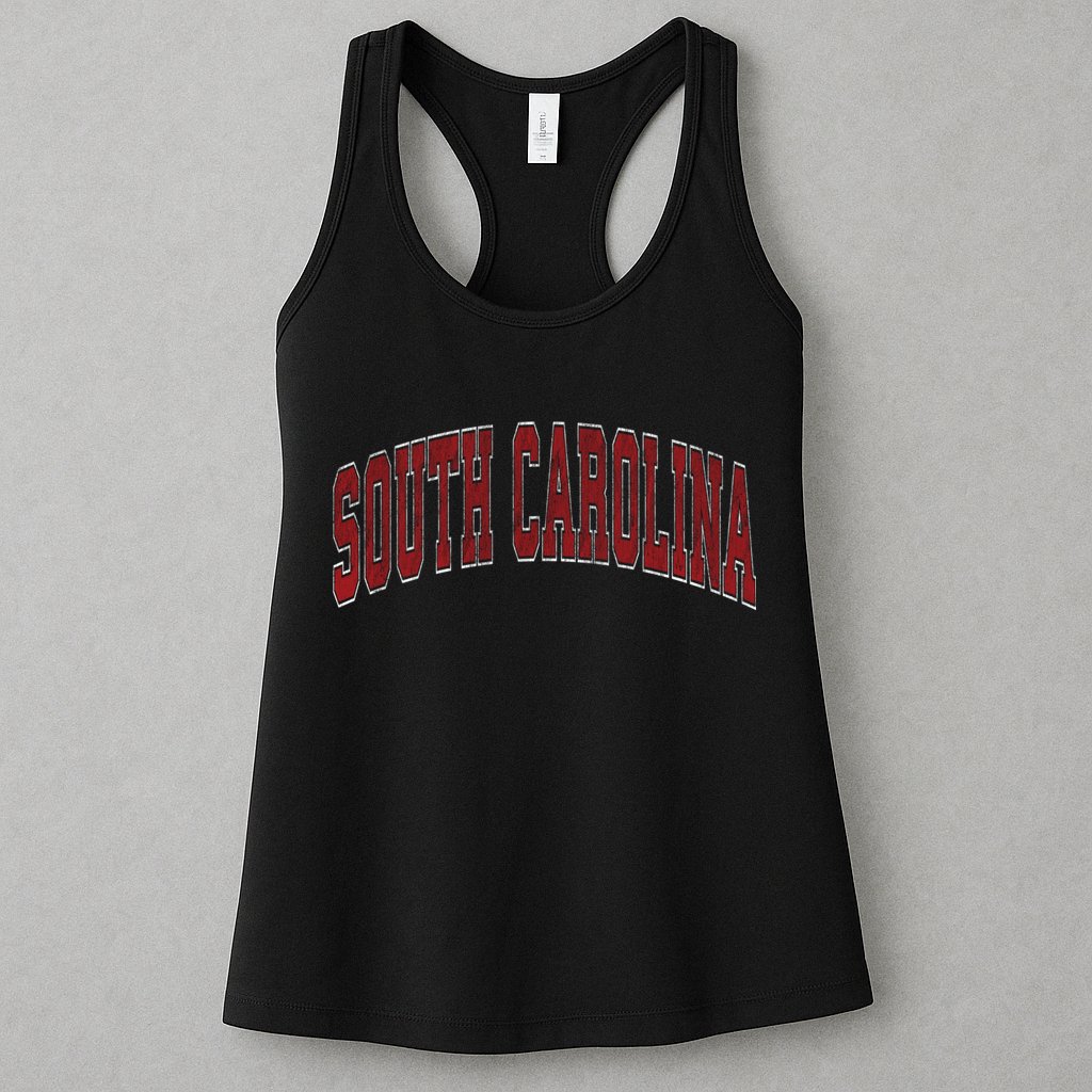 South Carolina Sc Vintage Athletic Sports Design Red Style Womens Tank Top