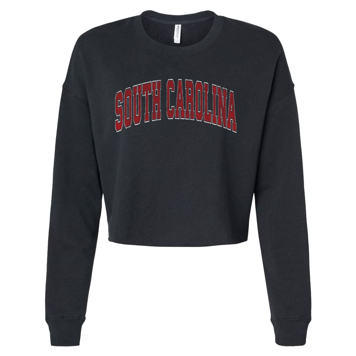 South Carolina Sc Vintage Athletic Sports Design Red Style Cropped Pullover Crew