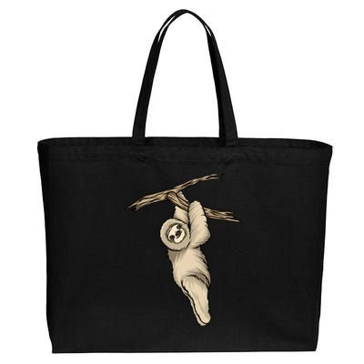 Sloth Couple Cotton Canvas Jumbo Tote