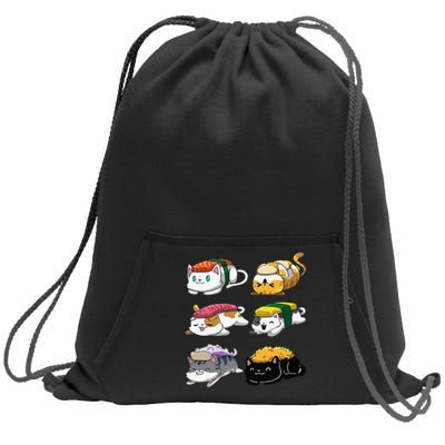 Sushi Cats Sushi Lover Cat Lover Kawaii Anime Neko  Sweatshirt Cinch Pack Bag