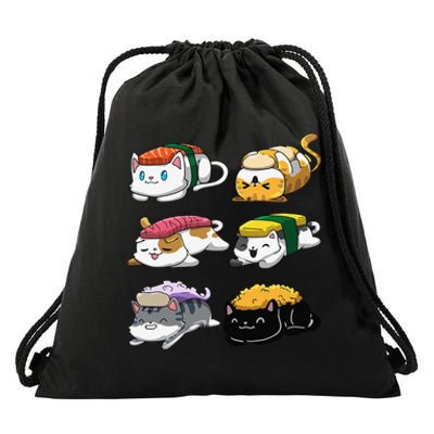 Sushi Cats Sushi Lover Cat Lover Kawaii Anime Neko  Drawstring Bag