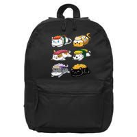 Sushi Cats Sushi Lover Cat Lover Kawaii Anime Neko  16 in Basic Backpack