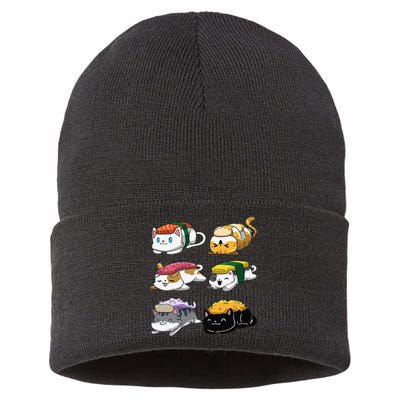 Sushi Cats Sushi Lover Cat Lover Kawaii Anime Neko  Sustainable Knit Beanie