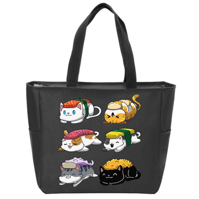 Sushi Cats Sushi Lover Cat Lover Kawaii Anime Neko  Zip Tote Bag