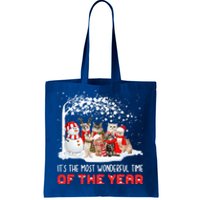 Snow Cat Santa Christmas Snowly Cat Mom Cat Dad Cat Lover Gift Tote Bag