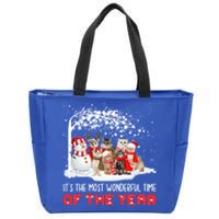 Snow Cat Santa Christmas Snowly Cat Mom Cat Dad Cat Lover Gift Zip Tote Bag