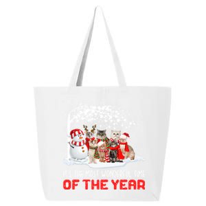 Snow Cat Santa Christmas Snowly Cat Mom Cat Dad Cat Lover Gift 25L Jumbo Tote