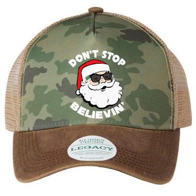 Santa Claus Sunglasses Funny DonT Stop Believing Santa Legacy Tie Dye Trucker Hat