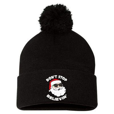 Santa Claus Sunglasses Funny DonT Stop Believing Santa Pom Pom 12in Knit Beanie