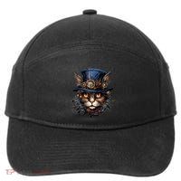 Steampunk Cat 7-Panel Snapback Hat