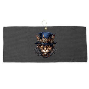 Steampunk Cat Large Microfiber Waffle Golf Towel