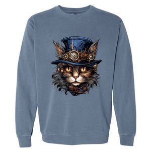 Steampunk Cat Garment-Dyed Sweatshirt