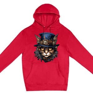 Steampunk Cat Premium Pullover Hoodie