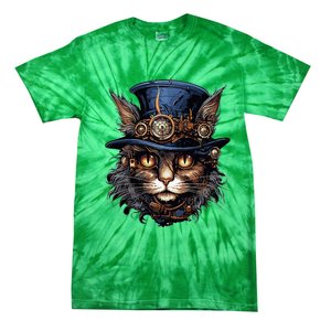 Steampunk Cat Tie-Dye T-Shirt