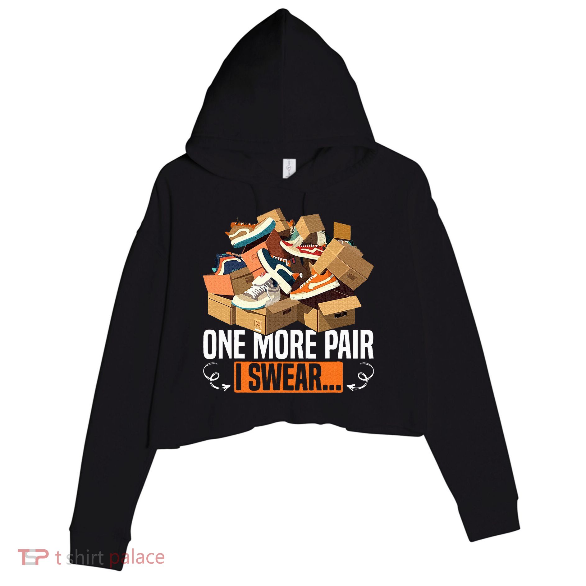 Shoe Collector Sneakerhead Shoe Lover I Love Sneakers Crop Fleece Hoodie