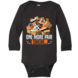 Shoe Collector Sneakerhead Shoe Lover I Love Sneakers Baby Long Sleeve Bodysuit