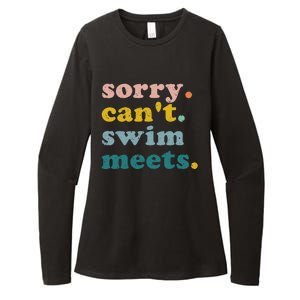 Sorry Cant Swim Meets Funny Retro Swimming Coach Swimmer Womens CVC Long Sleeve Shirt