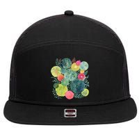 Succulent Circles 7 Panel Mesh Trucker Snapback Hat