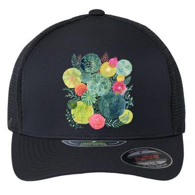 Succulent Circles Flexfit Unipanel Trucker Cap