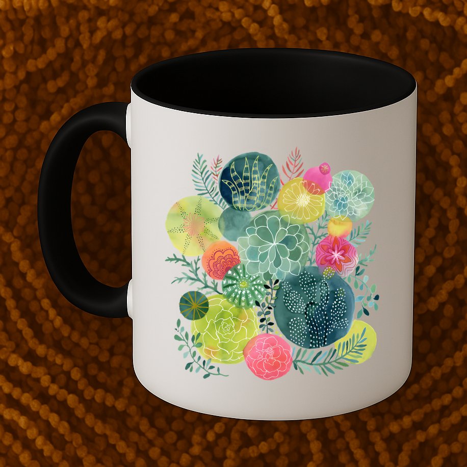Succulent Circles Mug