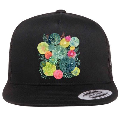 Succulent Circles Flatbill Hat