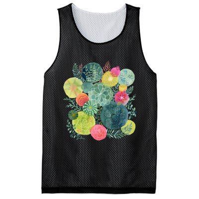 Succulent Circles Mesh Reversible Basketball Jersey Tank