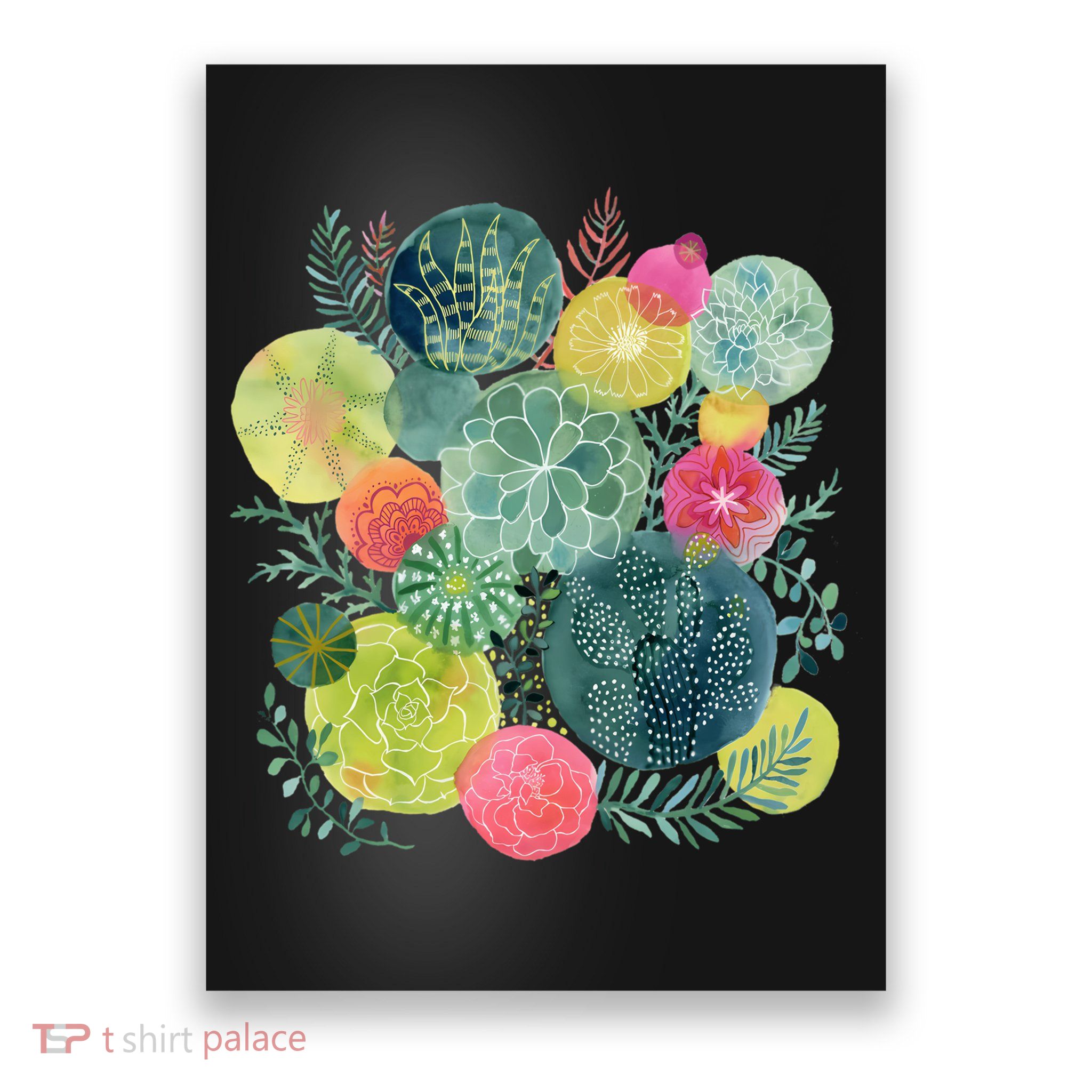Succulent Circles Poster