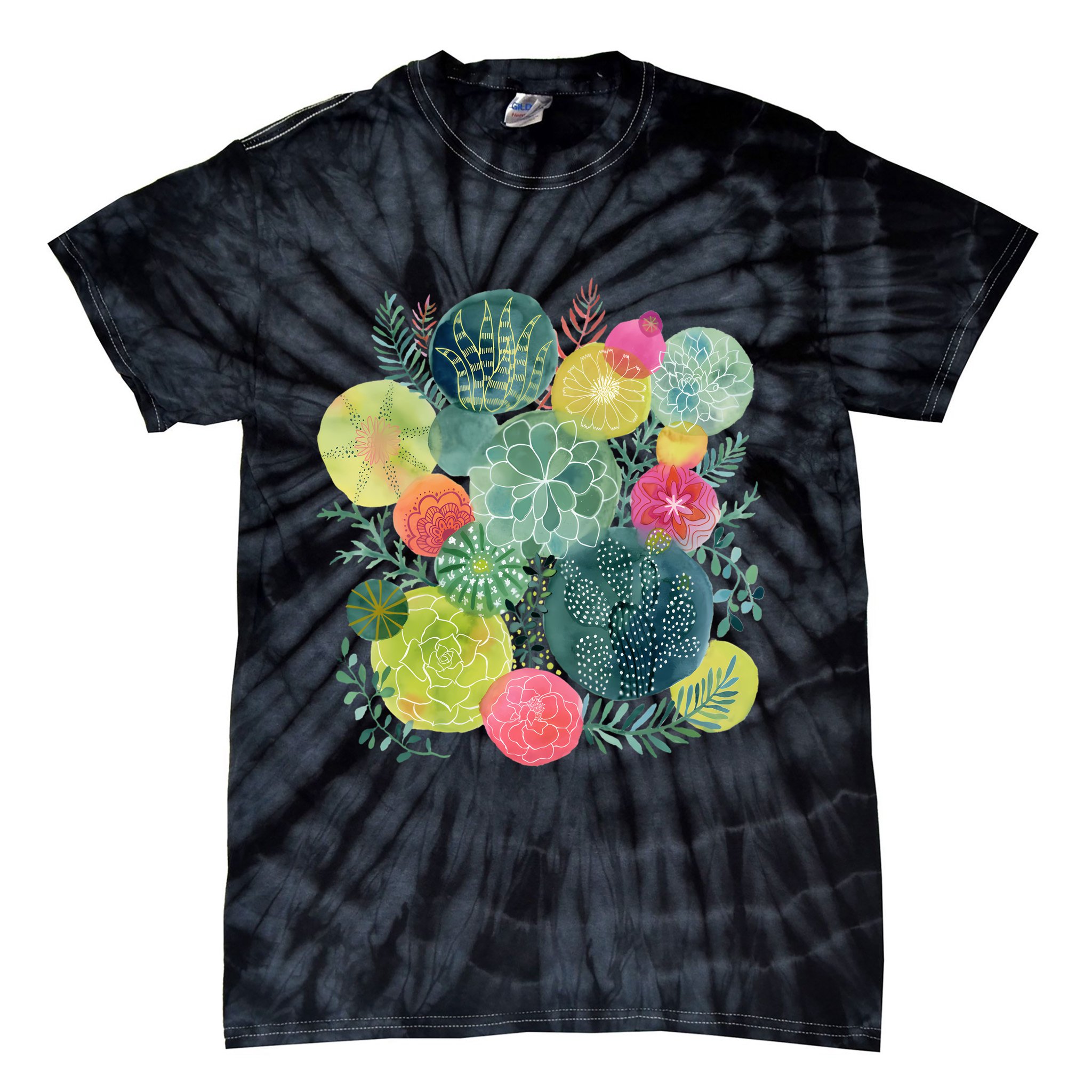 Succulent Circles Tie-Dye T-Shirt