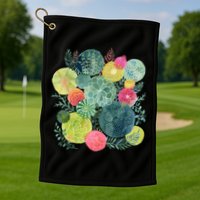 Succulent Circles Golf Towel