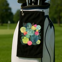 Succulent Circles Golf Towel