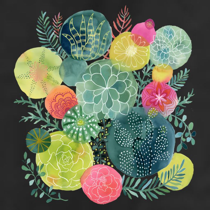 Succulent Circles Golf Towel