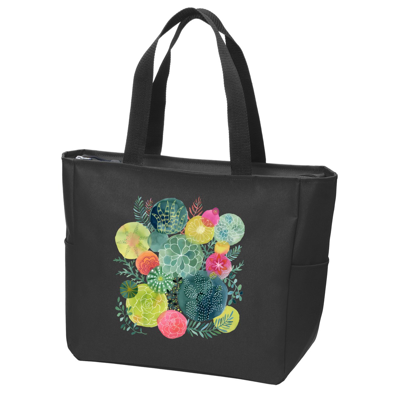 Succulent Circles Zip Tote Bag