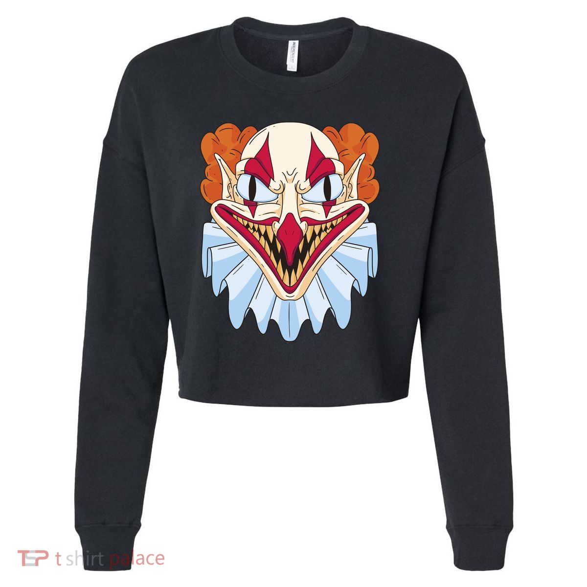 Scary Clown Smile Cropped Pullover Crew