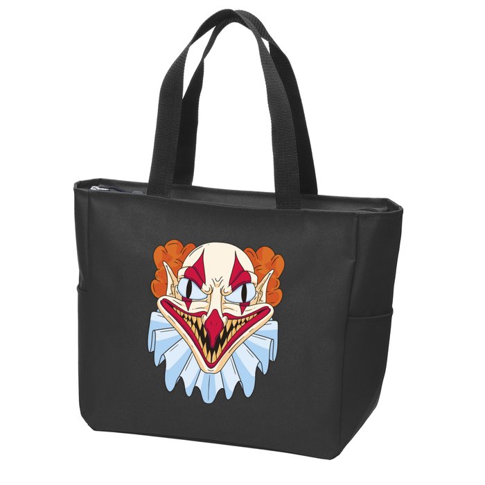 Scary Clown Smile Zip Tote Bag