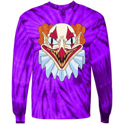 Scary Clown Smile Tie-Dye Long Sleeve Shirt