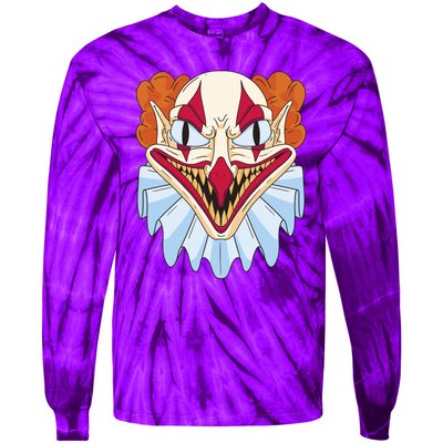 Scary Clown Smile Tie-Dye Long Sleeve Shirt