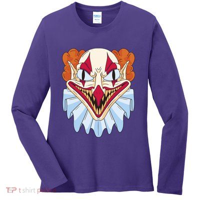 Scary Clown Smile Ladies Long Sleeve Shirt